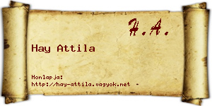 Hay Attila névjegykártya