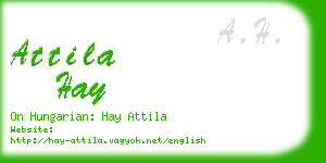 attila hay business card
